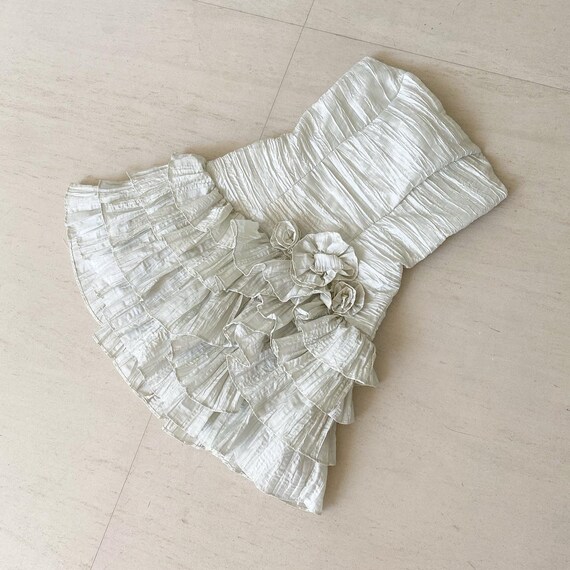 Sexy Sweet 80s Ruffled Bustier Mini Dress