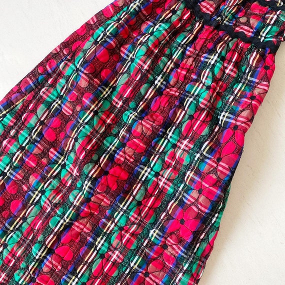 Gorgeous 60s Quilted Plaid Maxi Halter Dress - image 6