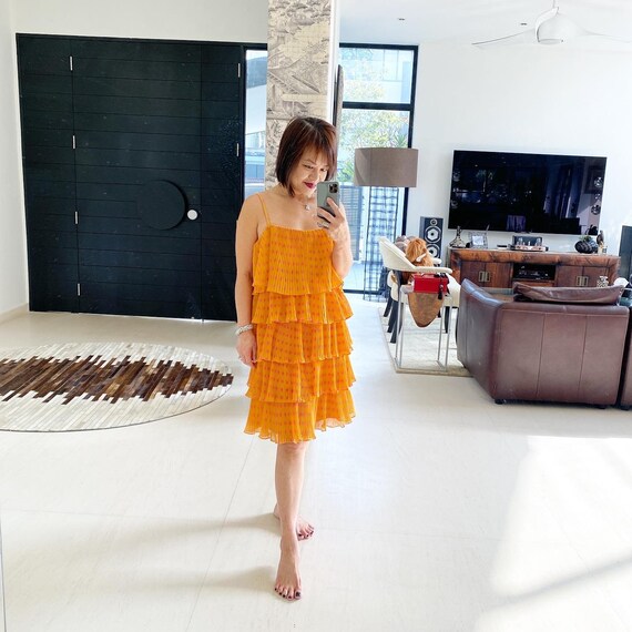 Cute Orange Pink Layered Minidress