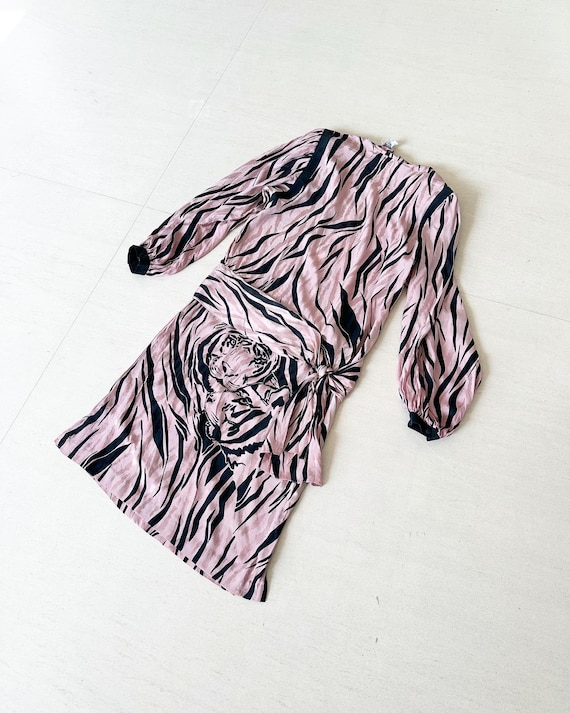 Gorgeous Tiger Print Hip-Tie Dress - image 1