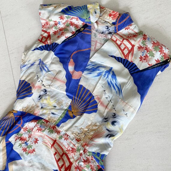 Gorgeous Dragon Print 40s Hawaiian Dress