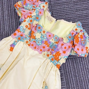 Incredibly Rare Blum’s Vogue Flower Child 60s Applique Maxi Dress