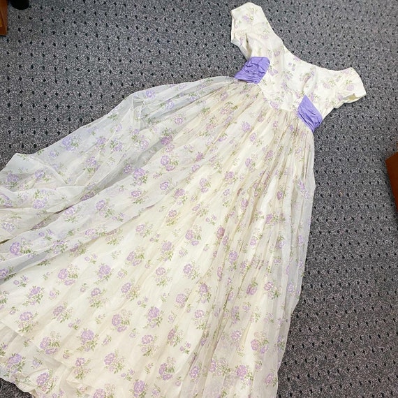 Princess Bride Purple Floral Maxi Dress