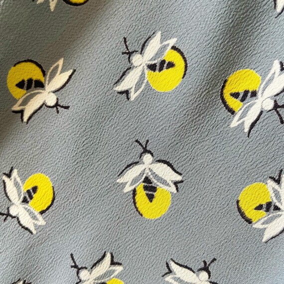 Rare Lightning Bug Novelty Print 30s/40s Dress - image 7