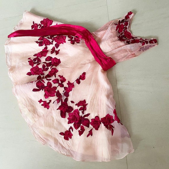Beautiful Harvey Berin Rose Applique Dress