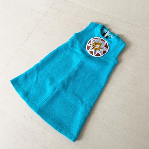 Pretty Turquoise Wool Knit Tent Dress