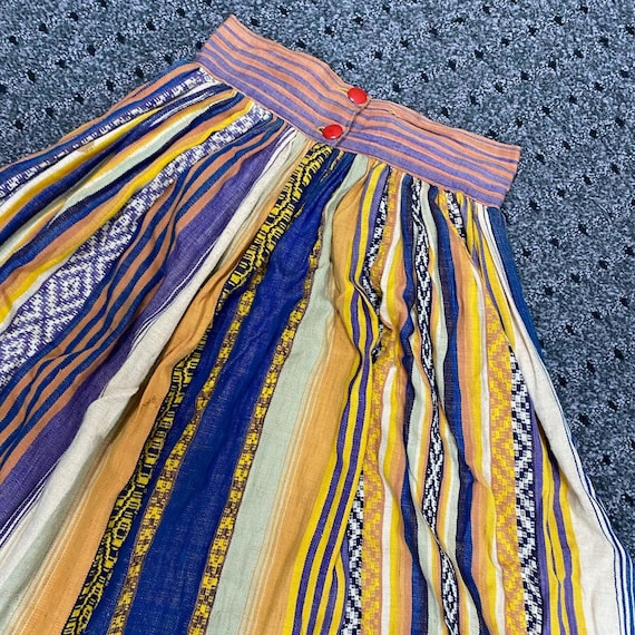 Edgy Woven Rainbow Striped Skirt - image 7