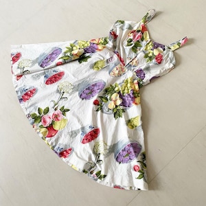 Summery FruitBowl Rose Print Frock