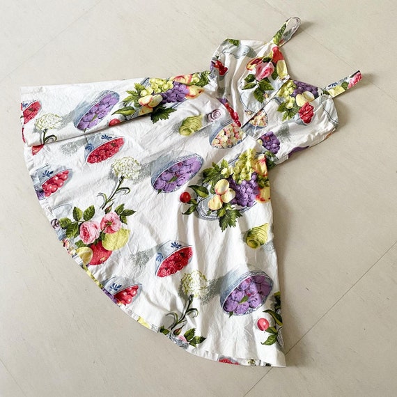 Summery FruitBowl Rose Print Frock