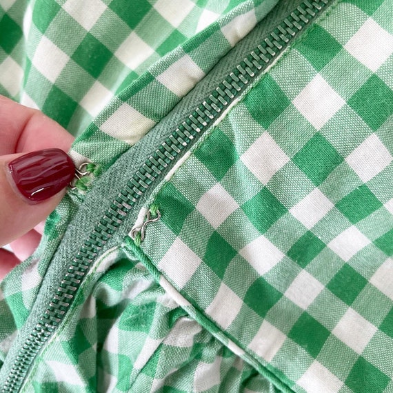 Pretty Green Gingham Chevron Stripes Dress - image 10