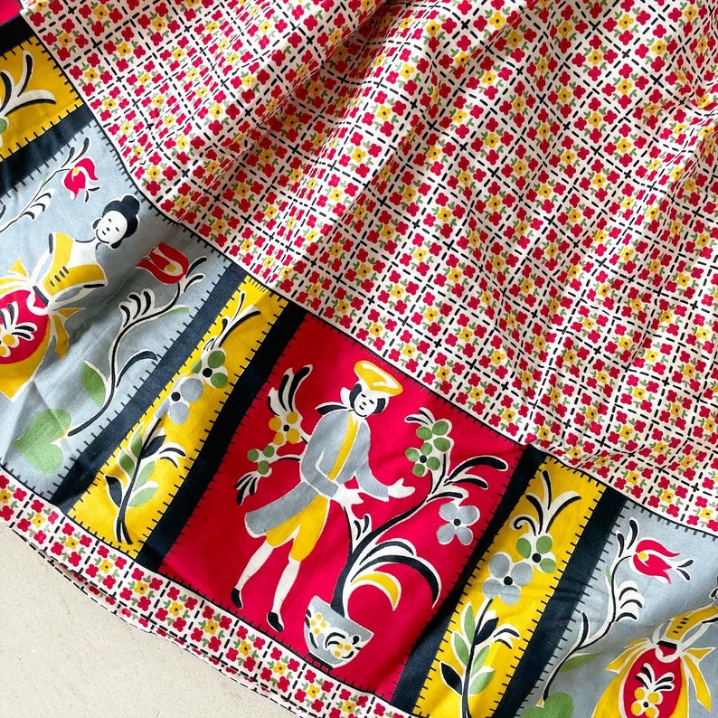 Pretty Floral Border Print Skirt - Etsy