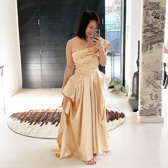 Glamorous Champagne Gold Ceil Chapman Gown