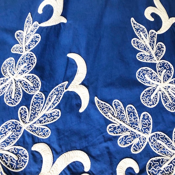Pretty Cobalt Blue Embroidery Skirt - image 2