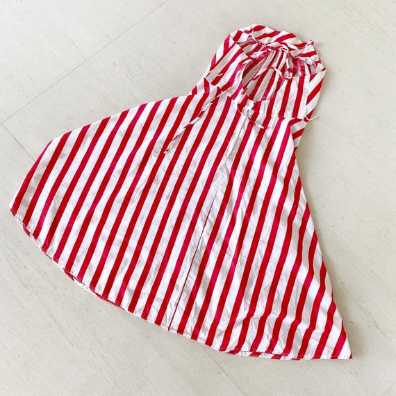 Striking Red and White Striped Sundress - image 4