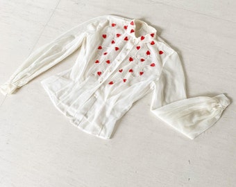 Rare Hearts Applique Blouse