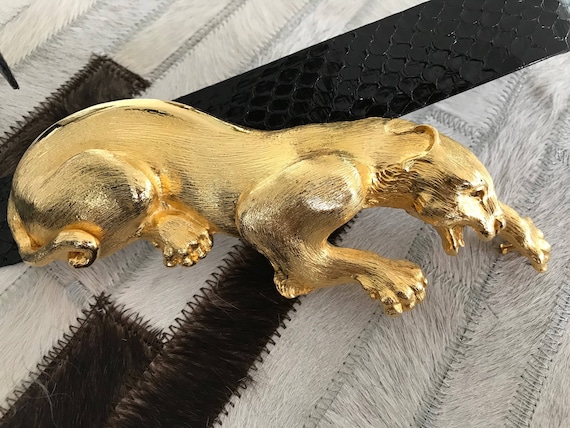 Rare Gold Plated Christopher Ross Panther Belt - Etsy display picture 2
