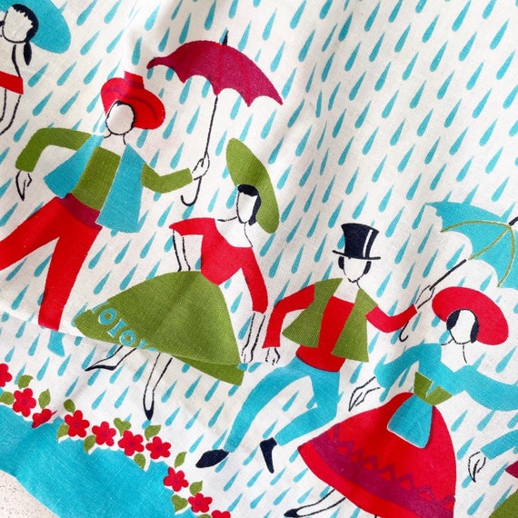 Adorable 50s Umbrella Novelty Print Sundress - image 4