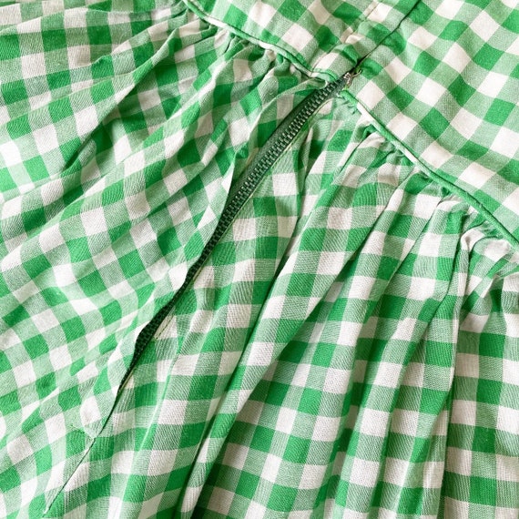 Pretty Green Gingham Chevron Stripes Dress - image 9