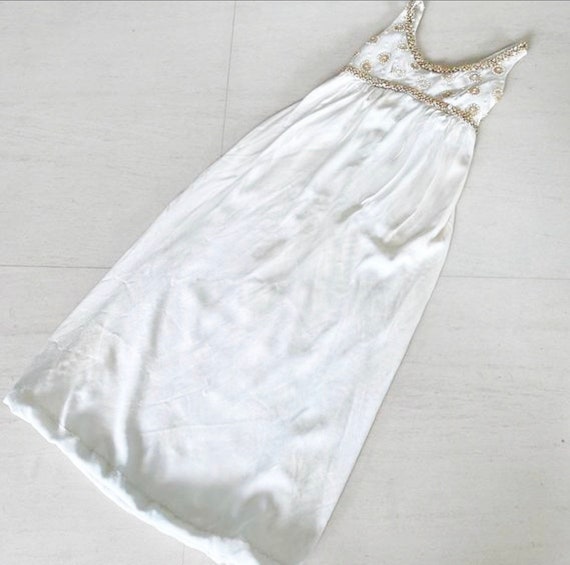 1960s Ceil Chapman Empire Waist Wedding Gown