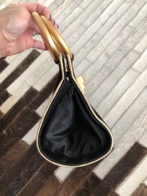 Trendy Vintage Black and Gold Purse - image 3