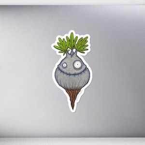 Grappige plant sticker, vetplant sticker, kleine monster sticker, Pachypodium etiketten, botanische tags, schattige schepsel sticker, gekke plant