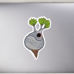 Little Monster Sticker, Sappige Sticker, Pachypodium Sticker, Botanische Sticker, Fat Plant Sticker, Plant Lover Gift, Tuinlabel en Tag