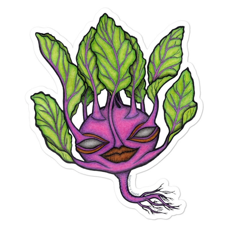 Kohlrabi Sticker, Beetroot Sticker, Kohlrabi Monster, Veggie Sticker ...
