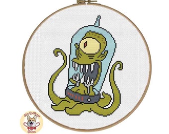 Kang or Kodos - The Simpsons PDF cross stitch pattern