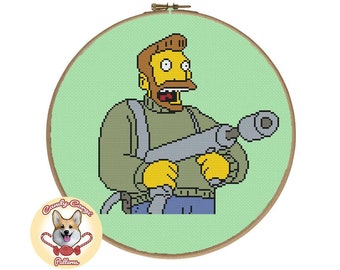 Hank Scorpio - The Simpsons PDF cross stitch pattern