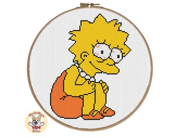 Lisa's Not Okay Simpsons PDF cross stitch pattern