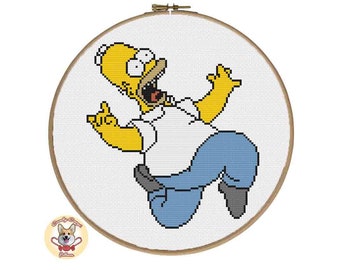 Happy Homer Simpson PDF Kreuzstichmuster