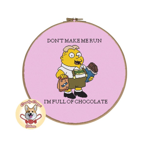 I'm Full of Chocolate! - The Simpsons PDF cross stitch pattern