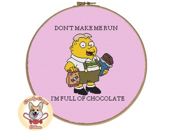 I'm Full of Chocolate! - The Simpsons PDF cross stitch pattern