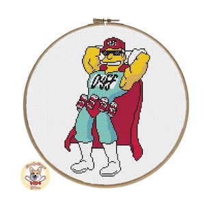 Duffman - The Simpsons PDF cross stitch pattern