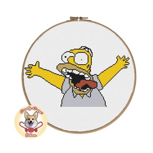Homer Freaks Out - The Simpsons PDF cross stitch pattern