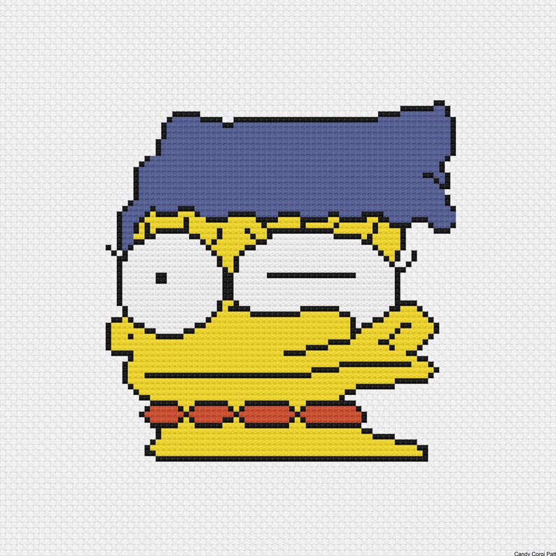 Marge Smudged The Simpsons PDF cross stitch pattern Etsy.de