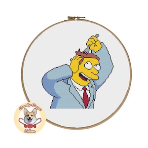Lionel Hutz Fork Comb - The Simpsons PDF cross stitch pattern