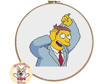 Lionel Hutz Fork Comb - The Simpsons PDF cross stitch pattern