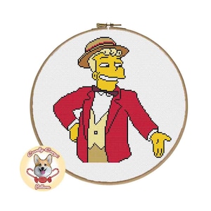 Lyle Lanley Monorail - The Simpsons PDF cross stitch pattern