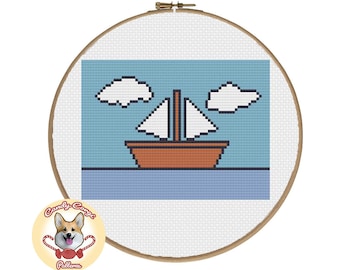 Boat Painting - The Simpsons PDF cross stitch pattern