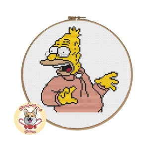 Schema punto croce PDF Nonno Simpson