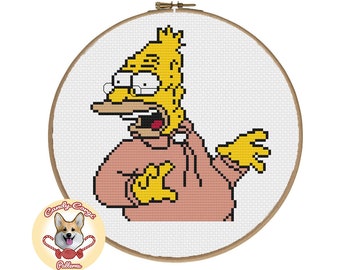 Grandpa Simpson PDF cross stitch pattern