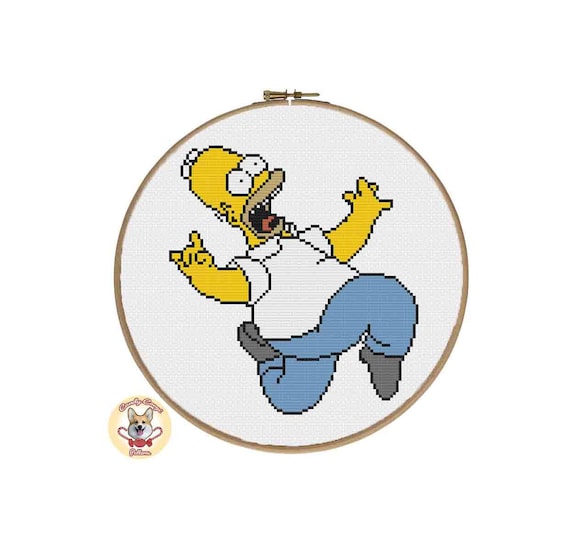 Urbanski patch Homer Simpson toont vingers opstrijkbaar 7 x 8 cm | Patch- applicatie opstrijkbare afbeelding - België