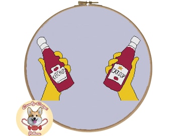 Ketchup, Catsup? The Simpsons PDF cross stitch pattern