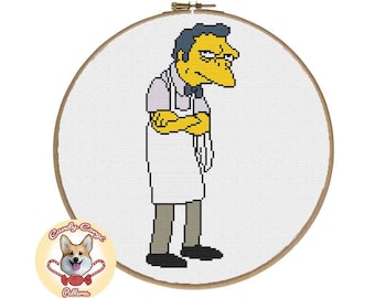 Moe Syzlak - The Simpsons PDF cross stitch pattern