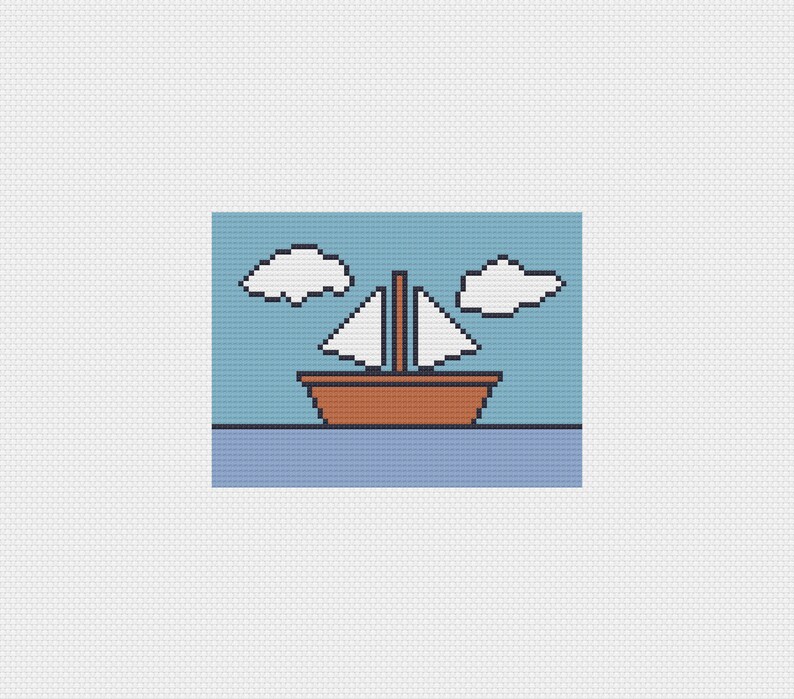 Boat Painting the Simpsons PDF Cross Stitch Pattern Etsy Canada
