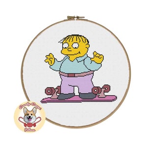 Ralph Wiggum Skateboards - The Simpsons PDF cross stitch pattern