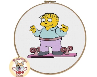 Ralph Wiggum Skateboards - The Simpsons PDF cross stitch pattern