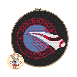 Springfield Monorail The Simpsons PDF cross stitch pattern