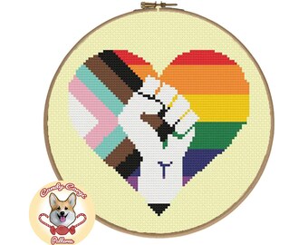 Intersectional LGBTQ+ Love PDF cross stitch pattern